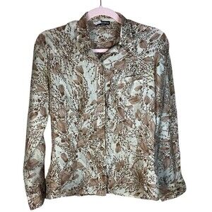 Franck Olivier Paris Botanical Silk Blouse Women's Vintage Button‎ Down Shirt 42